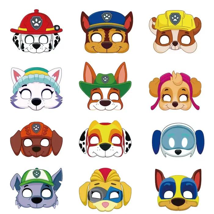 12 pièces Paw Patrol fête d'anniversaire masques jouet chiot patrouille enfants Costume masques Patr
