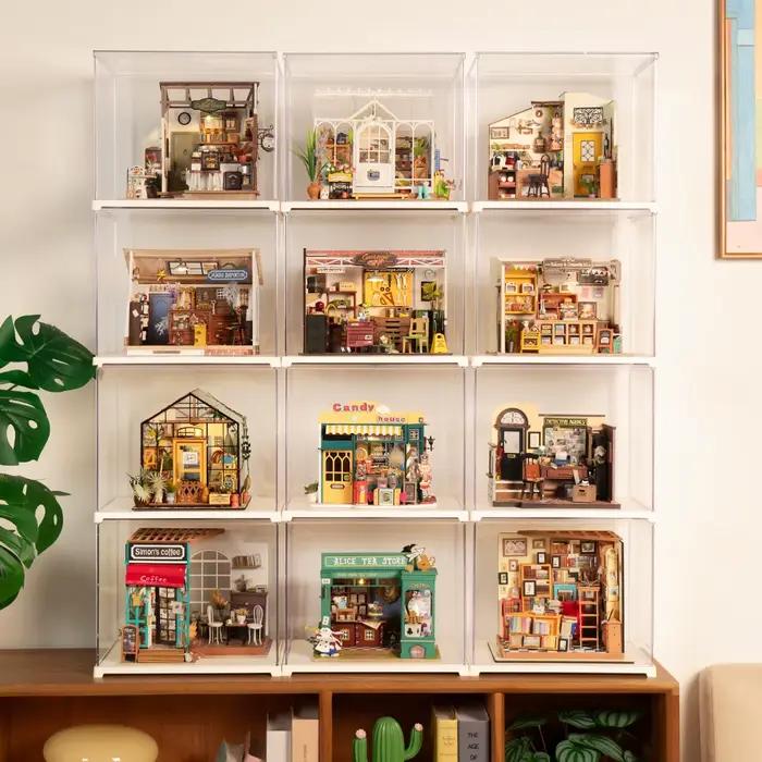 Robotime Rolife DIY Miniature House Room Box Handmade Hut Dust Cover Model Home Decoration Easy to A