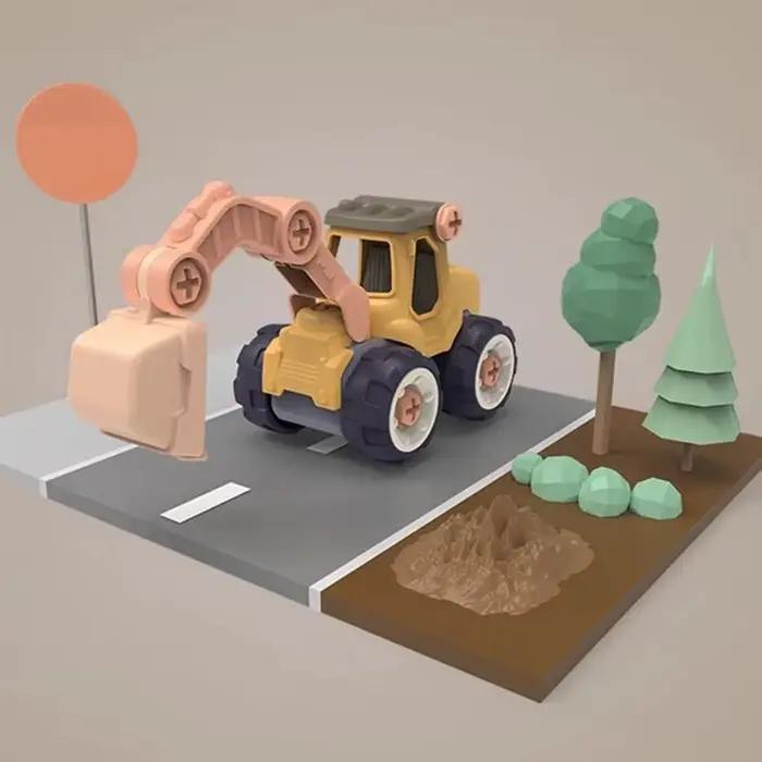 Enfants Kid Démontage DIY Écrou Assemblage D'ingénierie Véhicule Excavatrice Tournevis Gratuit