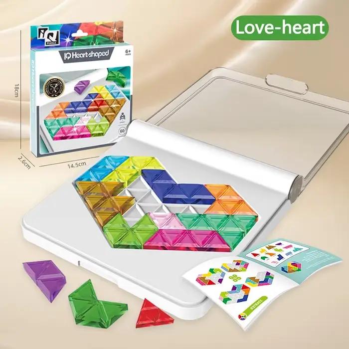 Jeu de Puzzle Tangram à 60 niveaux pour enfants, jouet éducatif de pensée logique, formes adaptées a