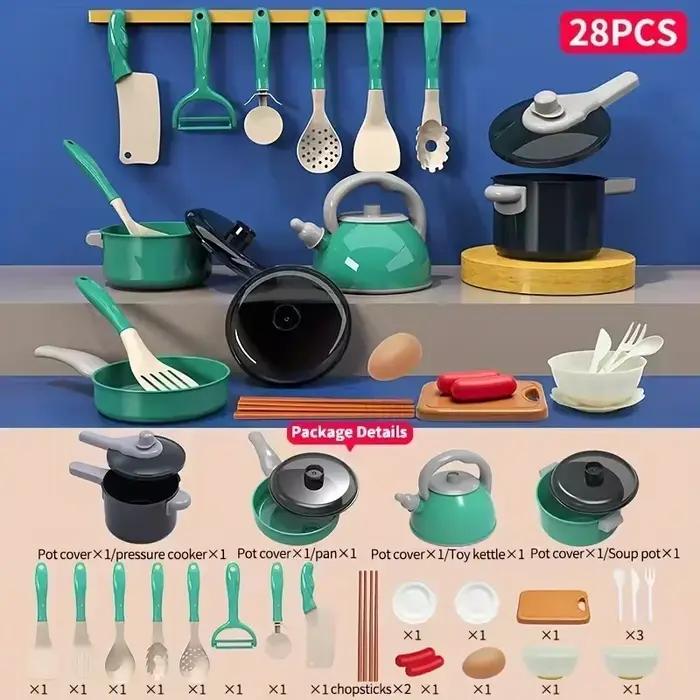 Ensemble de cuisine pour enfants avec outils de cuisine réalistes, jouets de jeu de rôle créatifs po