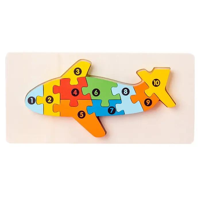 Puzzles en bois 3D animaux de dessin animé éducatifs apprentissage précoce Cognition Intelligence je