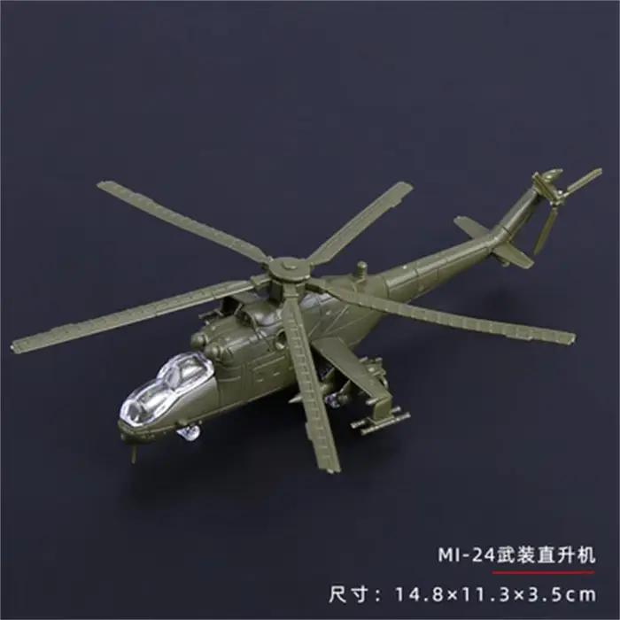Mini Puzzle, jouets de construction, ornements de bureau, hélicoptère soviétique MI-24V, arme, assem