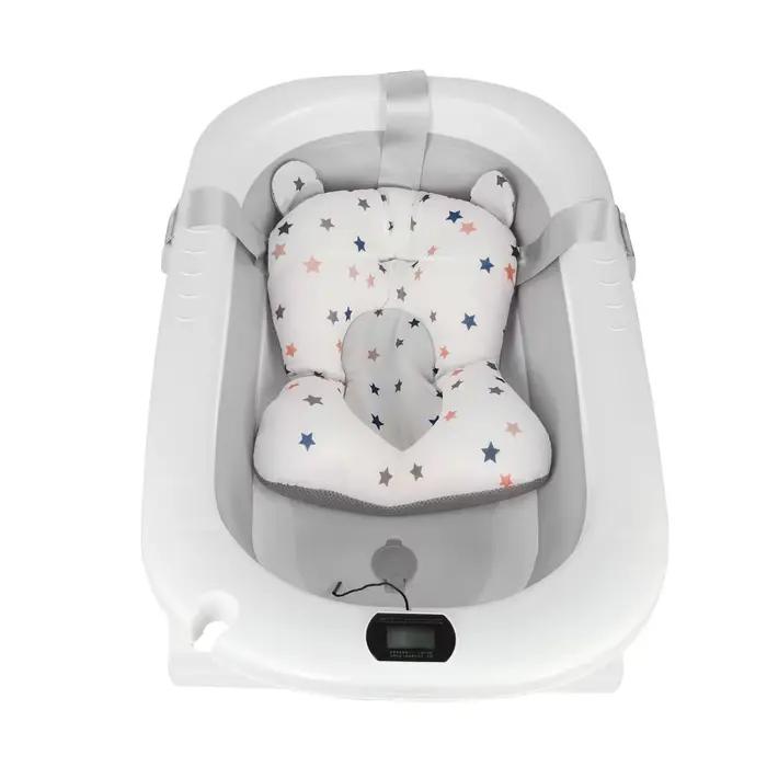 Baignoire pliable pour bébé avec tapis de bain, baignoire pour bébé avec thermomètre intégré, baigno