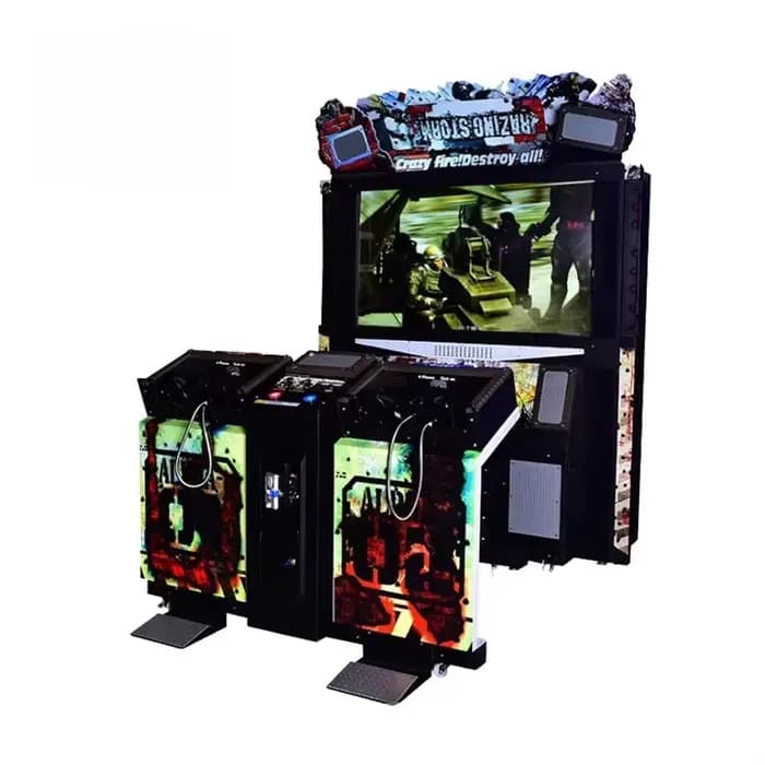 Machine de jeu d'arcade de tir à la carabine Razing Storm, à monnayeur, pour intérieur, tir électriq