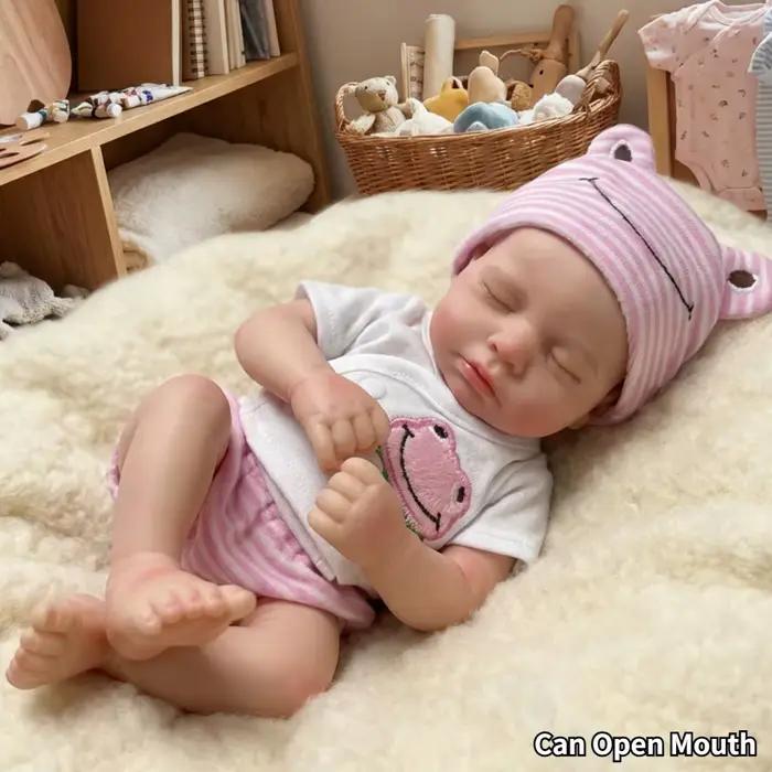 OtardDolls Loulou, poupée Reborn à bouche ouvrable, corps entier en silicone souple, poupée bébé gar