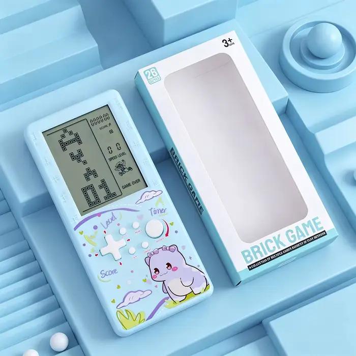Console de jeu portable dinosaure de dessin animé mignon, grand écran clair, appareil de jeu rétro d