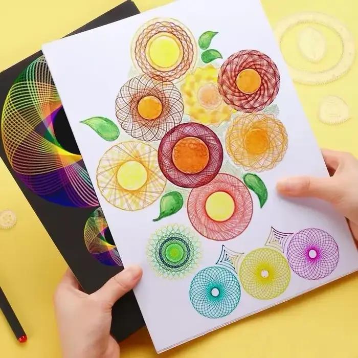 Ensemble de pochoirs de dessin pour spirographe, engrenages créatifs, géométrie, modèle de peinture,