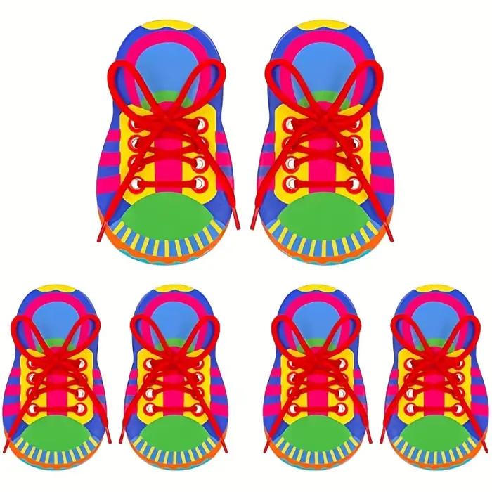 Lacets à enfiler, jouets d'enseignement, apprendre à nouer les lacets, jouet pour enfants en bas âge