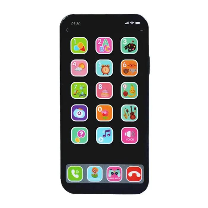 Téléphone jouet pour enfants, téléphone d'apprentissage éducatif avec son léger, musique, écran tact