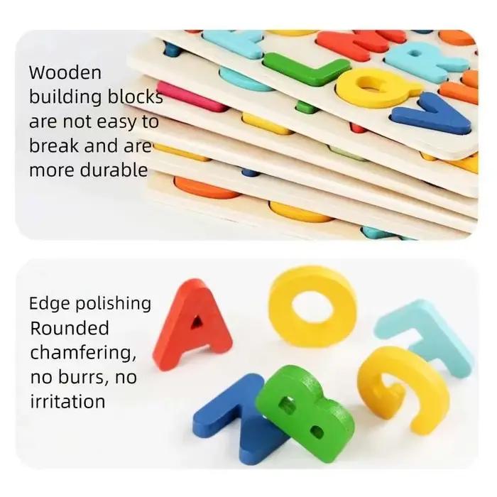 Jouets Montessori lettres et chiffres, Puzzle en bois, tri des briques mathématiques, jouets éducati