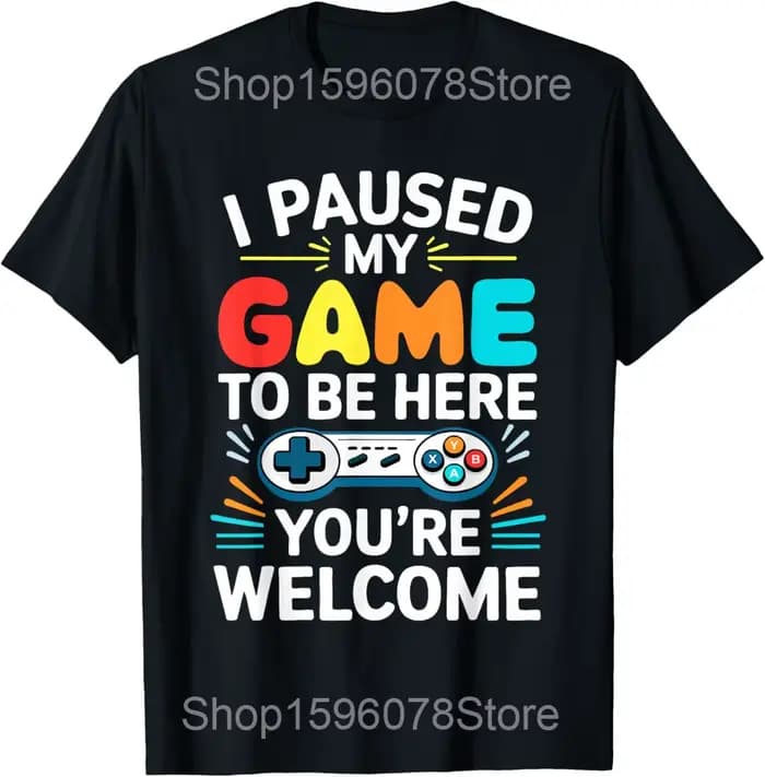 Je suis payé mon jeu pour être ici vidéo Gamer t-shirts hommes pur coton Humor Streetwear t-shirt à