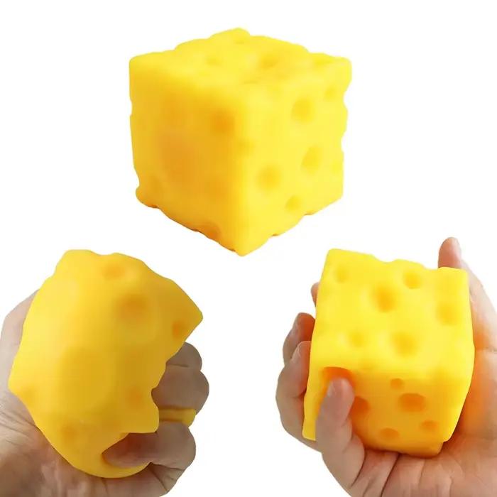 Jouet sensoriel anti-stress en forme de fromage, en caoutchouc souple rebondissant, pour soulager l'