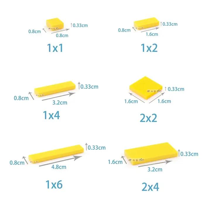 Blocs de construction pour enfants, 100 pièces, briques biseautées lisses, 1x1, taille créative éduc