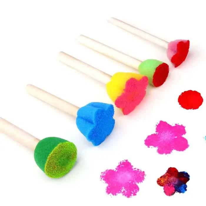 Ensemble de brosses éponge Graffiti pour enfants, jouets de dessin, sceau en forme de balai, brosse
