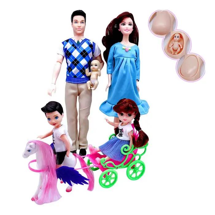 Offre spéciale 6 personnes familles ensemble enfants jouets enceinte maman papa petit bébé infantile