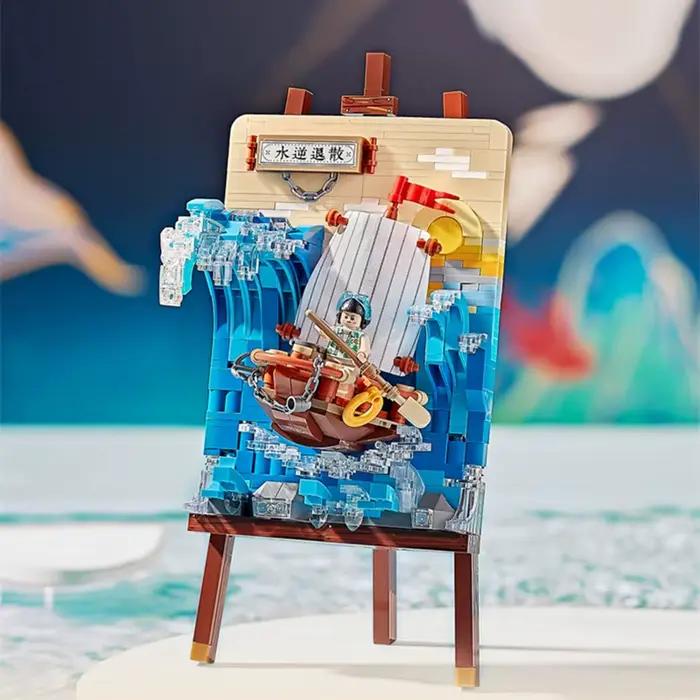 Décennie s de construction de puzzle de dessin d'arbre de Noël, modèle de voiture de traîneau de bri