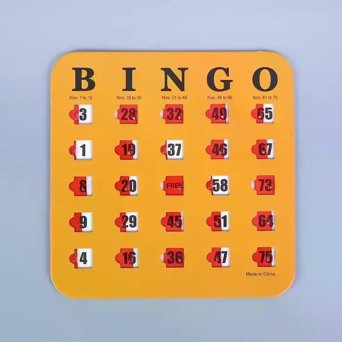 Carte de jeu de Bingo, 5 pièces, facile à lire, avec fenêtres coulissantes, capacité de réflexion lo