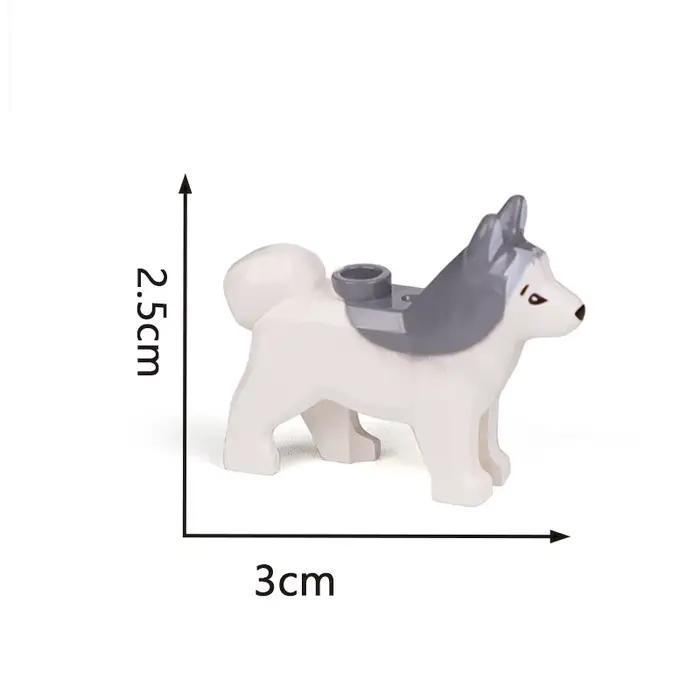 Blocs de construction d'animaux compatibles pour enfants MOC, cheveux dorés, chien de Police, bouled