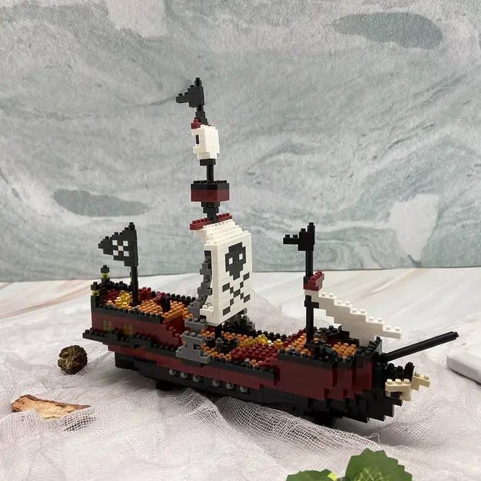 Blocs de construction en plastique modèle 3D, bateau Pirate océan, pour adultes et garçons, Micro Mi
