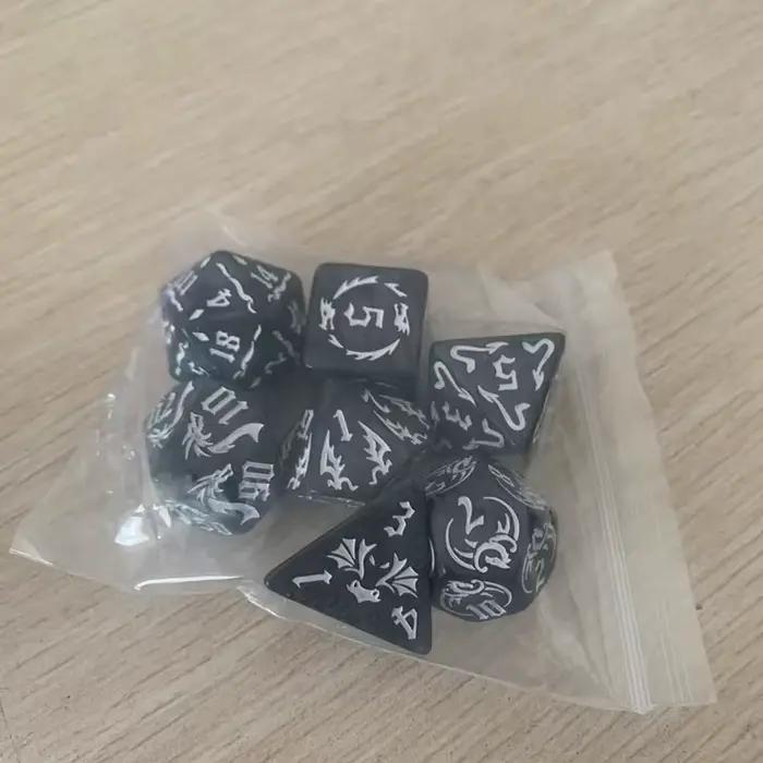 7 pièces/ensemble Dragon Element dés multi-aspect accessoires de jeux de société