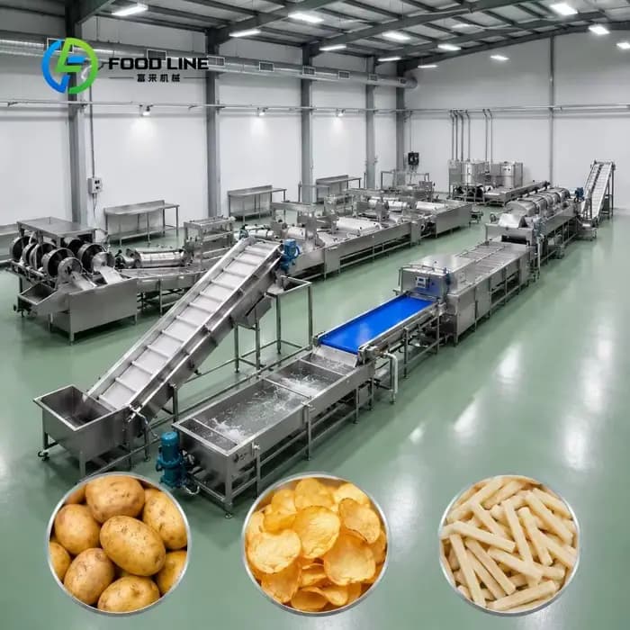 Ligne de production de chips de pommes de terre commerciales personnalisées avec une conception modu