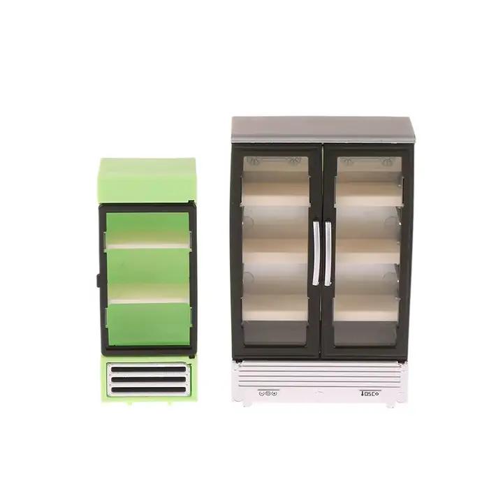 Réfrigérateur et congélateur de Simulation, modèle pour maison de poupée, Mini meubles, accessoires,