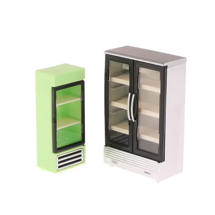 Réfrigérateur et congélateur de Simulation, modèle pour maison de poupée, Mini meubles, accessoires,