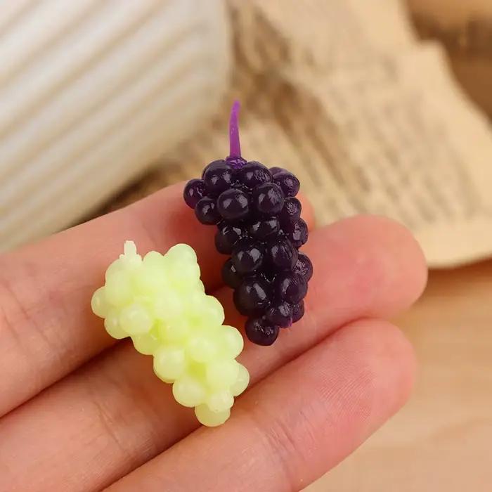 6 pièces/ensemble 1:12 maison de poupée Miniature violet vert raisin maison de poupée nourriture mai