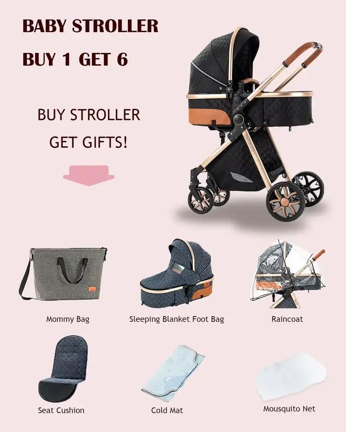 Système de voyage pour poussette 3 en 1, landau chaud avec panier de couchage, poussette légère pour
