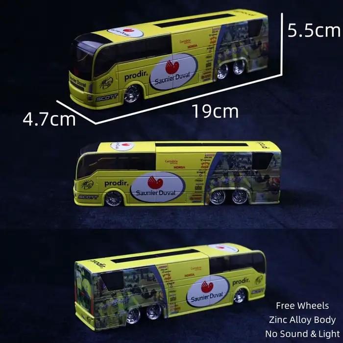 Bus jouet de luxe 1:50 pour garçon, modèle en métal moulé sous pression pour enfants, son Miniature,