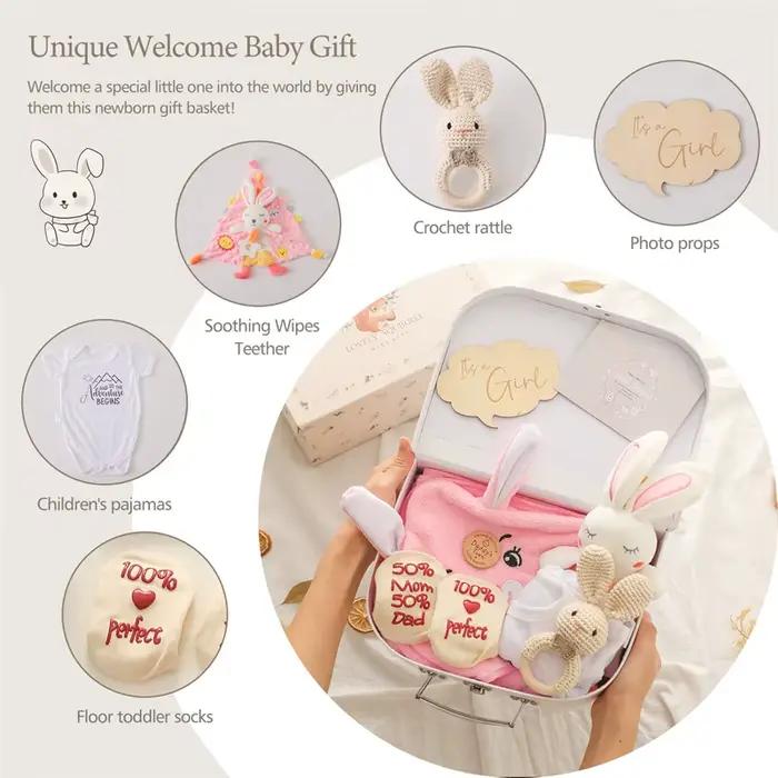 Couverture en coton double face pour bébé, cartes ATA Lestones pour nouveau-né, jouet hochet au croc