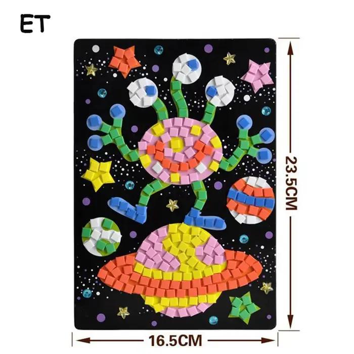 Jeu créatif pour enfants, kits de bricolage, puzzle de mosaïques 3D, jouets de dessin, autocollants