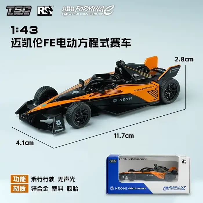 Nouvelle voiture miniature TSC The Speed Car 1:43 en alliage, modèle de voiture Porsche Formule E, j