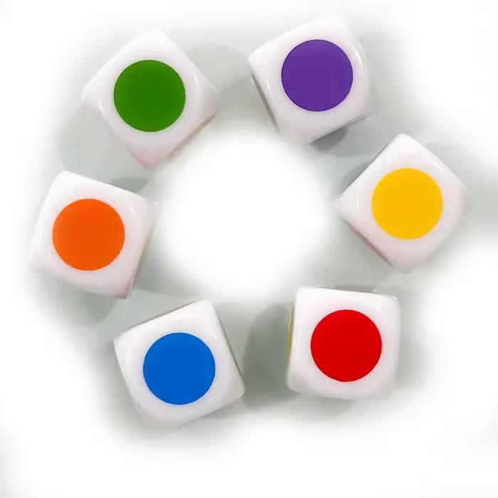 Accessoires de jeu de Puzzle amusants, couleur ronde à 6 faces, 6 pièces/ensemble
