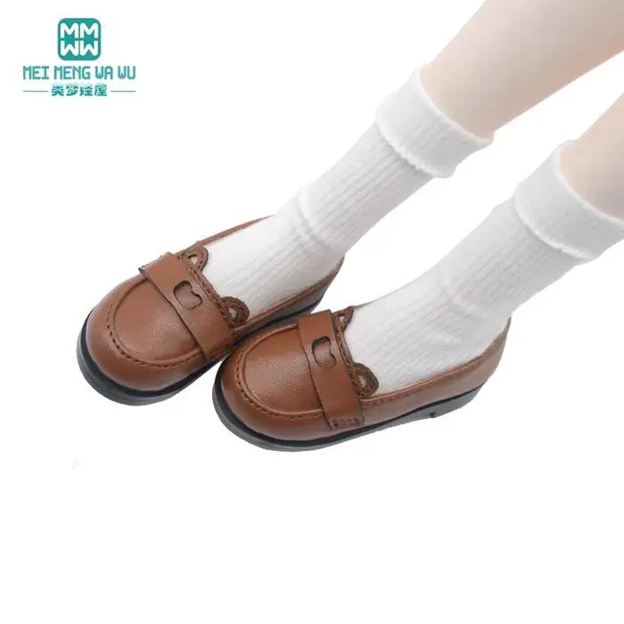 BJD – chaussures de poupée en cuir 43-60cm 1/3 1/4 SD, chaussures plates à la mode, rose, noir, marr