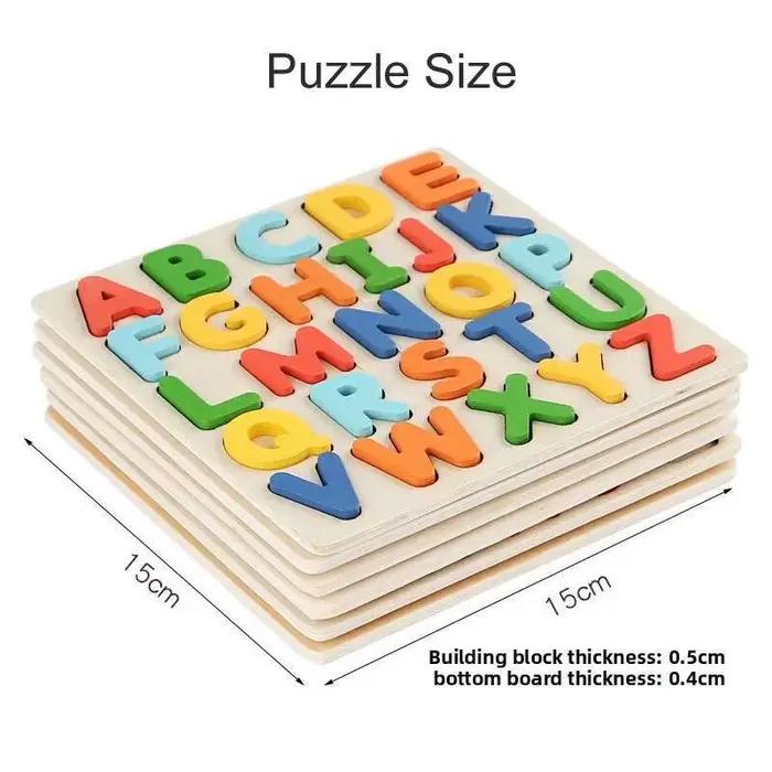 Jouets Montessori lettres et chiffres, Puzzle en bois, tri des briques mathématiques, jouets éducati