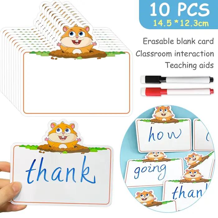 Cartes volantes effaçables à sec, cartes vierges, jeu Swat pour la maternelle, jouets éducatifs Mont