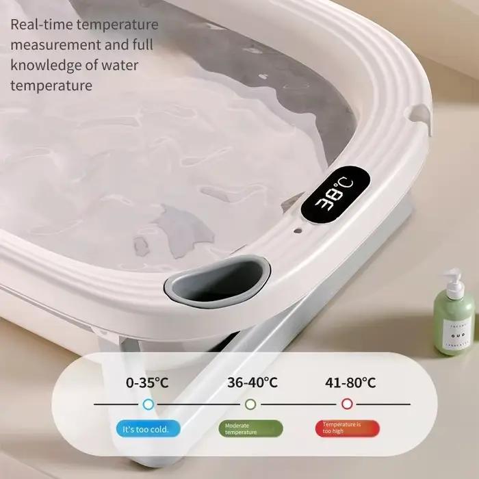 Bassin de douche pour bébé sensible à la température, baignoire pliable et Portable pour bébé, Modes