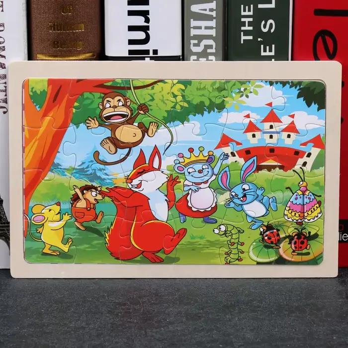 Nouveau 24 pièces Puzzles en bois enfants dessin animé Animal bois Puzzle jouets d'apprentissage édu