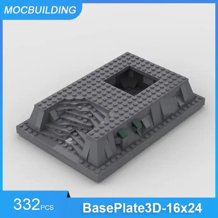 Blocs de construction MOC, base ou plaque de base modulaire 3D en forme de roche avec modèle de rivi