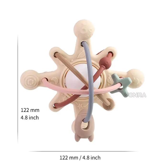 Hochet et anneau de dentition sensoriel, cloche de lit en Silicone, boule Montessori, jouets pour no