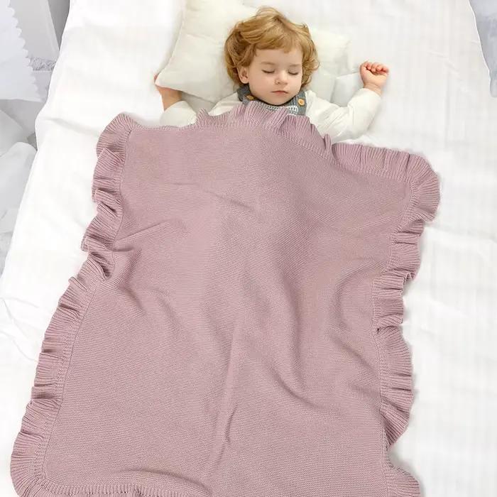Couvertures en Tricot Solide pour Nouveau-né, Nourrisson, Enfants, Garçons, Bol, Poussette, Pépinièr