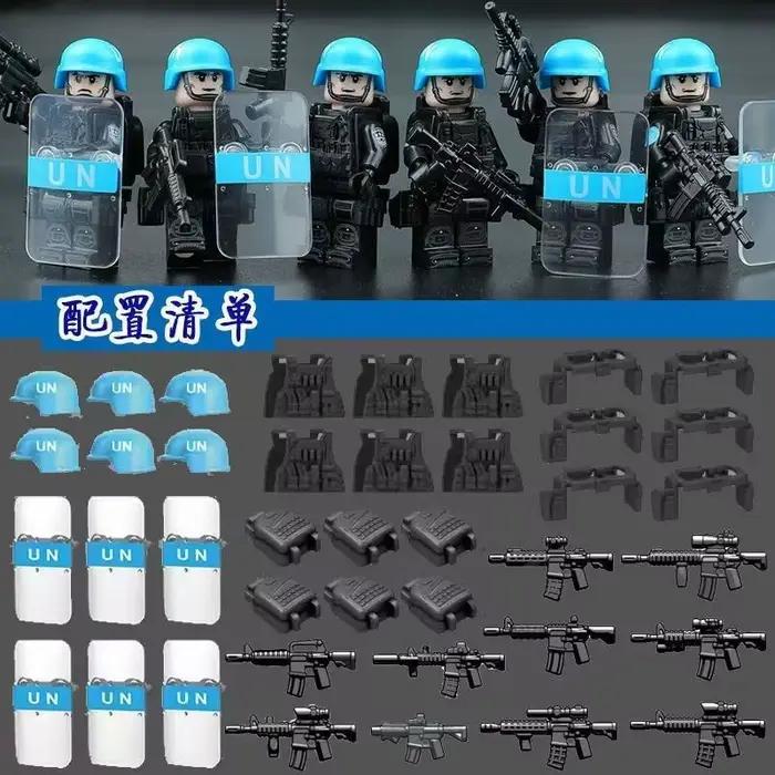 Figurine humanoïde mini de police anti-émeute, figurine humanoïde marine de police spéciale anti-vir