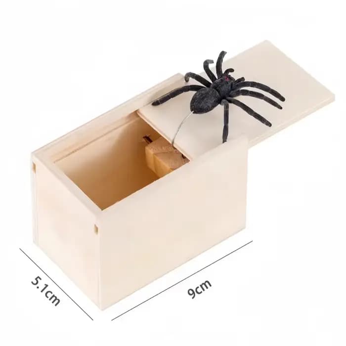 Boîte à farces en bois Trick Spider, boîte cachée amusante et effrayante, de qualité supérieure, pou