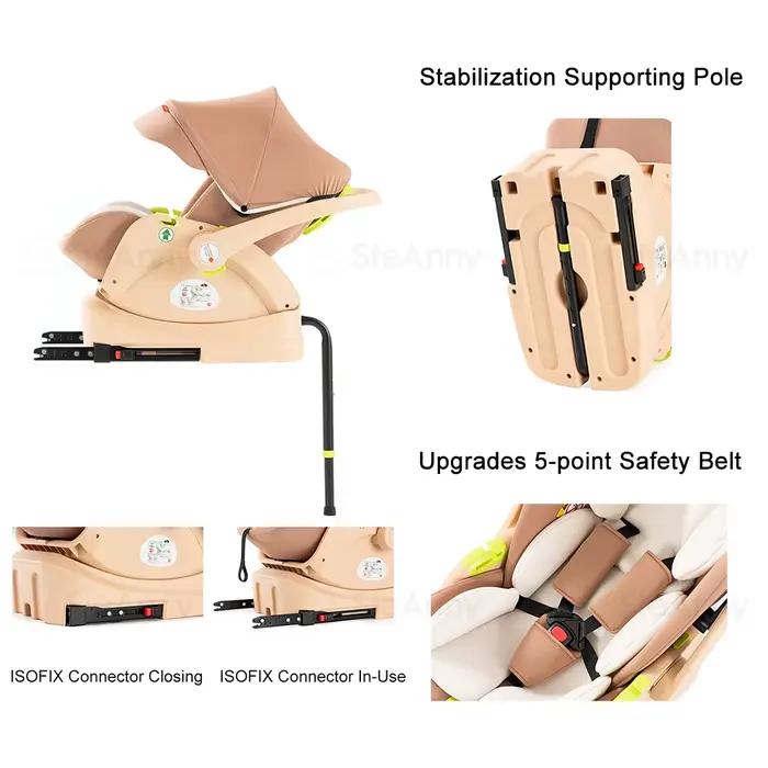 Siège auto combiné pour poussette bébé – Poussette pour bébé avec lit de transport, landau pliable e