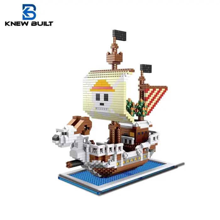 Blocs de construction en plastique modèle 3D, bateau Pirate océan, pour adultes et garçons, Micro Mi