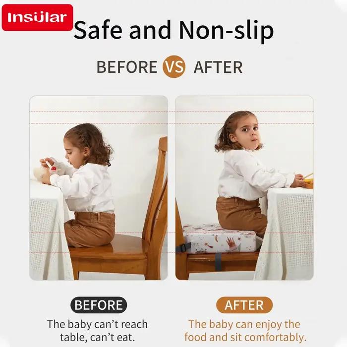 Coussin rehausseur de chaise de salle à manger pour bébé, chaise haute amovible pour enfants, coussi