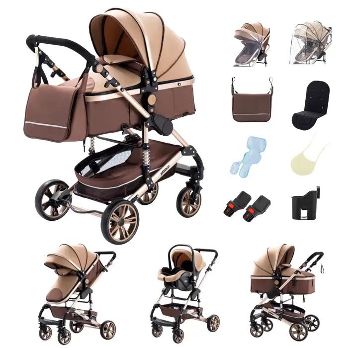 Poussette multifonctionnelle 3 en 1, poussette compacte pour bébés nouveau-nés, système de voyage co