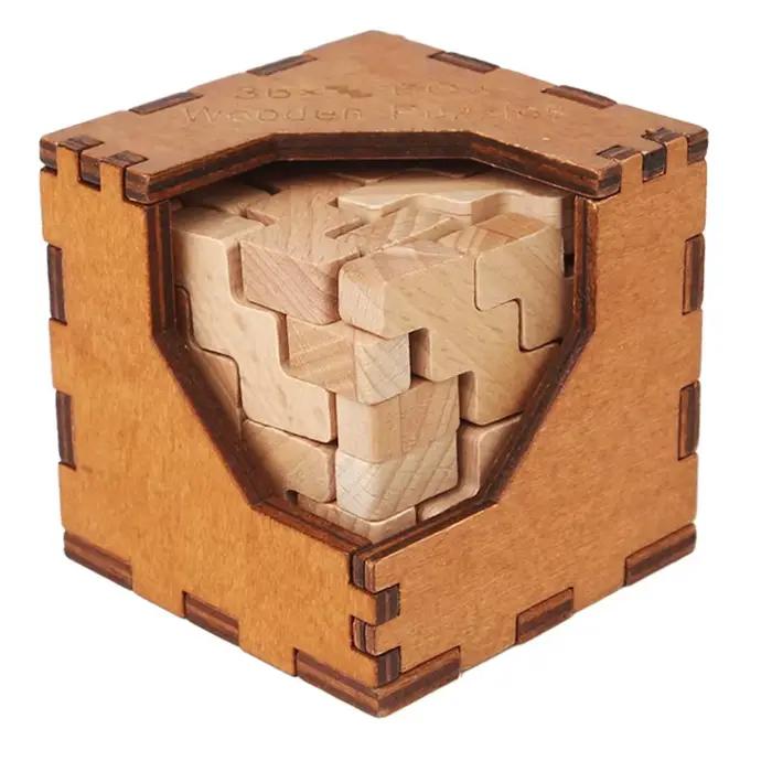 Nouveau jeu de puzzle de boîte de Cube de casse-tête de logique en bois 3D, Mojo, les 36 pourquoi la